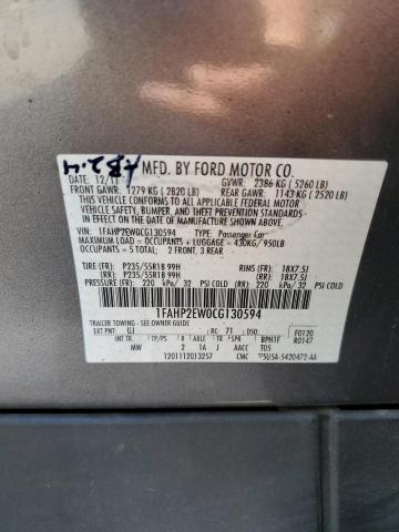 Photo 11 VIN: 1FAHP2EW0CG130594 - FORD TAURUS SEL 