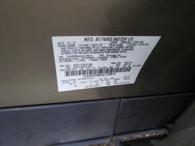 Photo 9 VIN: 1FAHP2EW0CG139814 - FORD TAURUS SEL 