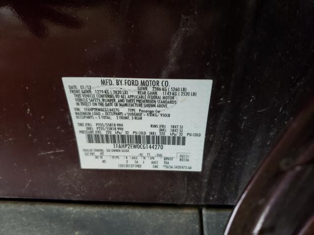 Photo 9 VIN: 1FAHP2EW0CG144270 - FORD TAURUS SEL 