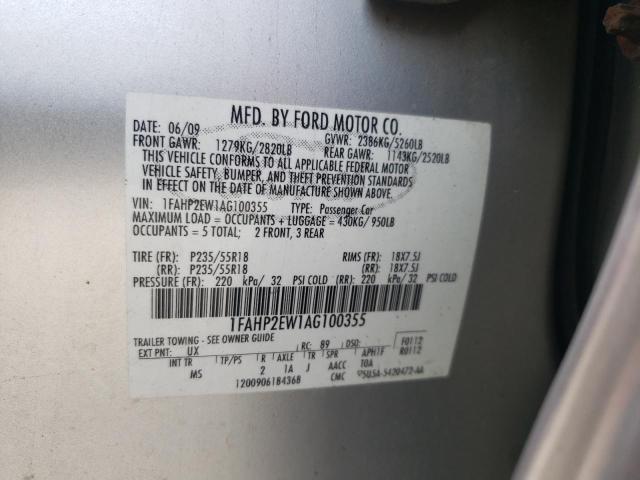 Photo 9 VIN: 1FAHP2EW1AG100355 - FORD TAURUS SEL 