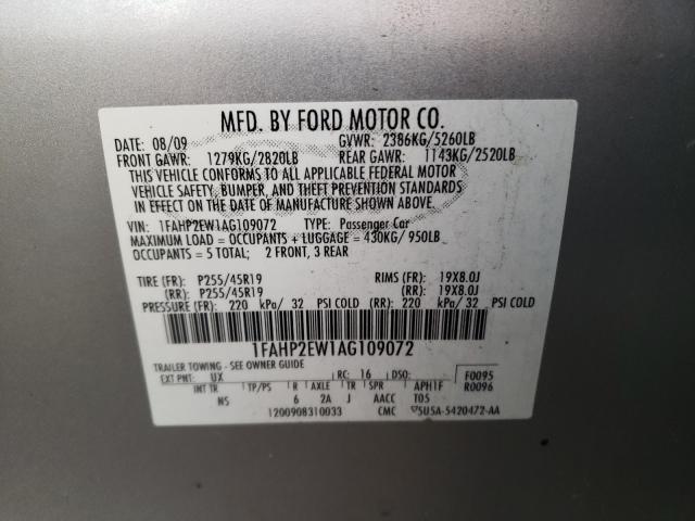 Photo 9 VIN: 1FAHP2EW1AG109072 - FORD TAURUS SEL 