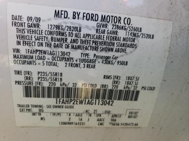 Photo 11 VIN: 1FAHP2EW1AG113042 - FORD TAURUS SEL 