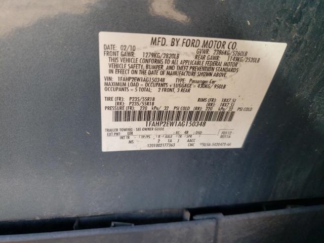 Photo 9 VIN: 1FAHP2EW1AG150348 - FORD TAURUS SEL 