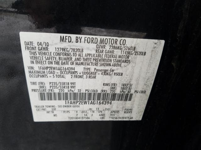 Photo 9 VIN: 1FAHP2EW1AG164394 - FORD TAURUS SEL 