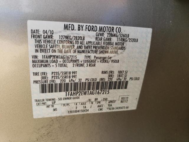 Photo 9 VIN: 1FAHP2EW1AG167215 - FORD TAURUS SEL 