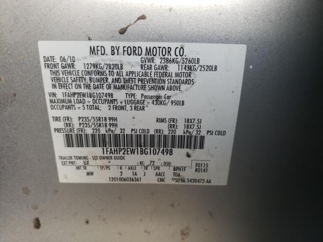 Photo 9 VIN: 1FAHP2EW1BG107498 - FORD TAURUS SEL 