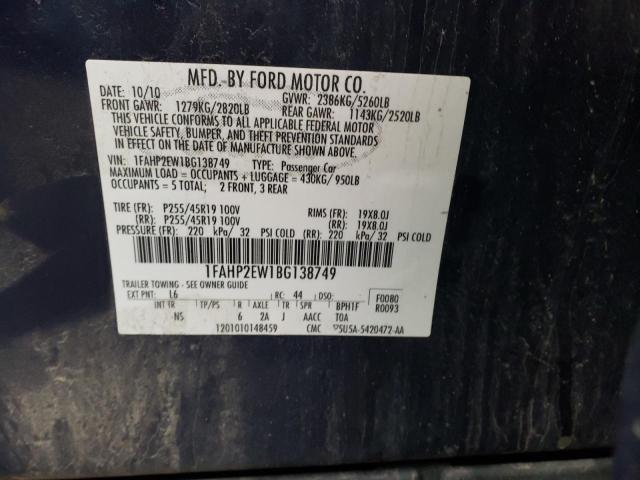 Photo 9 VIN: 1FAHP2EW1BG138749 - FORD TAURUS SEL 