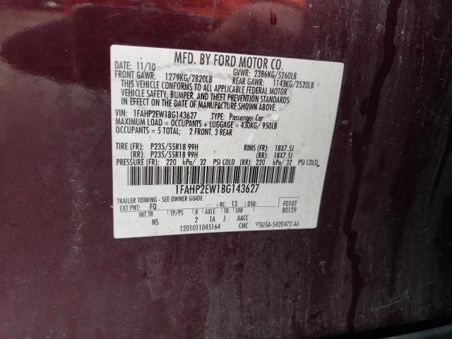 Photo 11 VIN: 1FAHP2EW1BG143627 - FORD TAURUS 