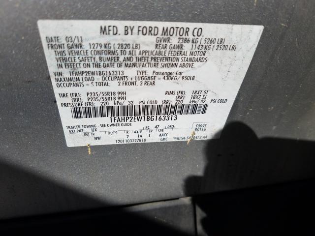 Photo 9 VIN: 1FAHP2EW1BG163313 - FORD TAURUS SEL 