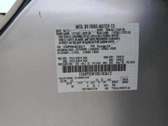 Photo 12 VIN: 1FAHP2EW1BG183612 - FORD TAURUS SEL 