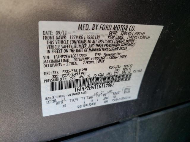 Photo 9 VIN: 1FAHP2EW1CG112007 - FORD TAURUS SEL 