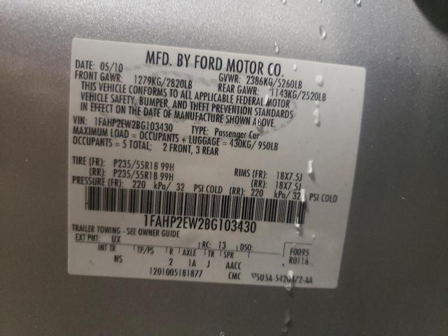 Photo 9 VIN: 1FAHP2EW2BG103430 - FORD TAURUS SEL 