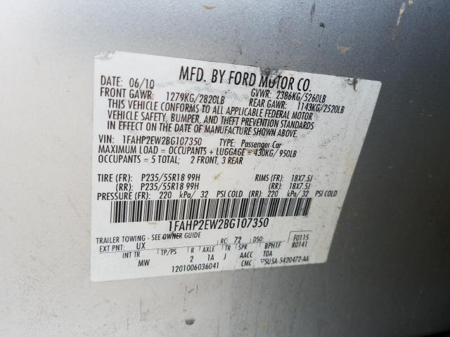 Photo 9 VIN: 1FAHP2EW2BG107350 - FORD TAURUS SEL 