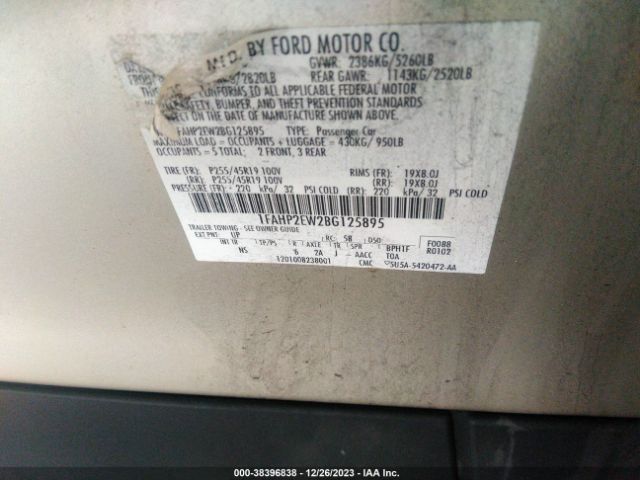 Photo 8 VIN: 1FAHP2EW2BG125895 - FORD TAURUS 