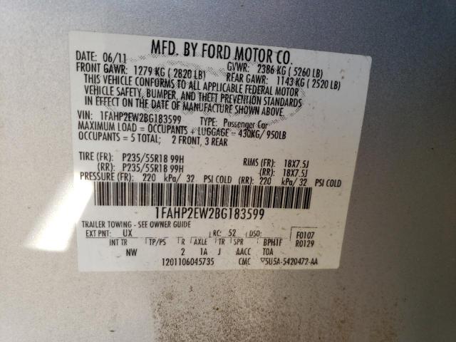 Photo 11 VIN: 1FAHP2EW2BG183599 - FORD TAURUS SEL 