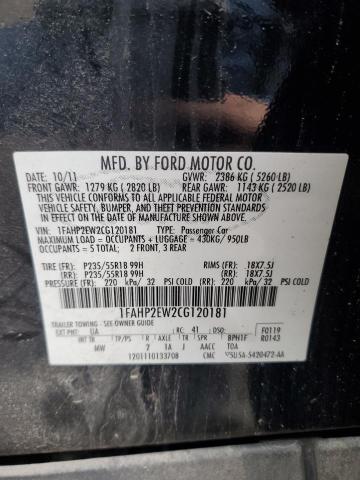 Photo 11 VIN: 1FAHP2EW2CG120181 - FORD TAURUS SEL 