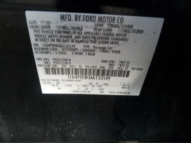 Photo 9 VIN: 1FAHP2EW3AG133549 - FORD TAURUS SEL 