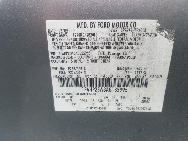 Photo 9 VIN: 1FAHP2EW3AG135995 - FORD TAURUS 