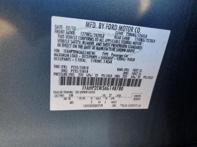 Photo 9 VIN: 1FAHP2EW3AG148780 - FORD TAURUS SEL 