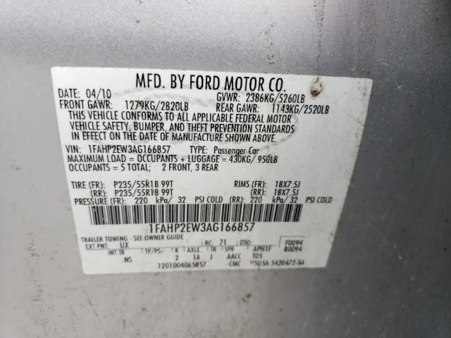 Photo 9 VIN: 1FAHP2EW3AG166857 - FORD TAURUS SEL 