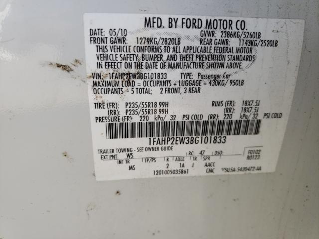 Photo 9 VIN: 1FAHP2EW3BG101833 - FORD TAURUS 