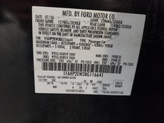 Photo 11 VIN: 1FAHP2EW3BG116641 - FORD TAURUS SEL 