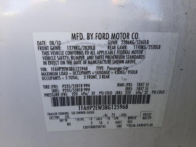 Photo 9 VIN: 1FAHP2EW3BG125968 - FORD TAURUS SEL 