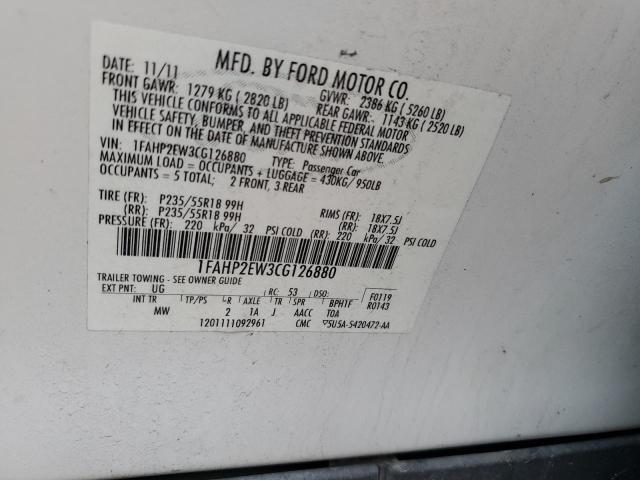 Photo 11 VIN: 1FAHP2EW3CG126880 - FORD TAURUS SEL 