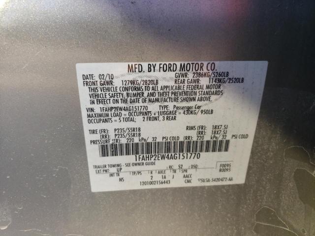 Photo 12 VIN: 1FAHP2EW4AG151770 - FORD TAURUS SEL 