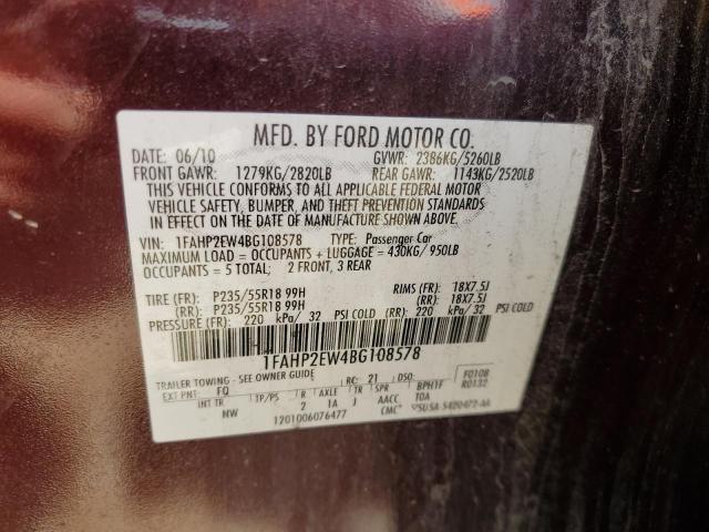 Photo 12 VIN: 1FAHP2EW4BG108578 - FORD TAURUS 