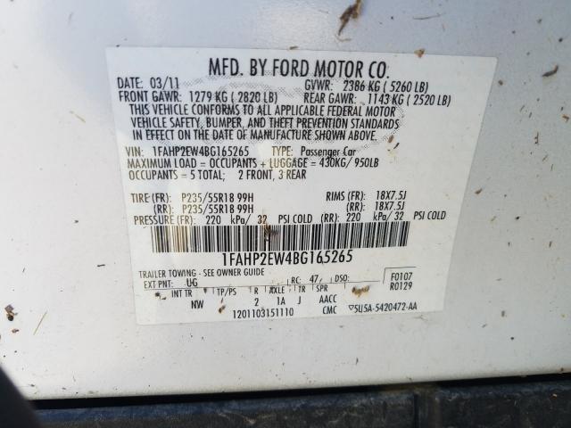 Photo 9 VIN: 1FAHP2EW4BG165265 - FORD TAURUS SEL 