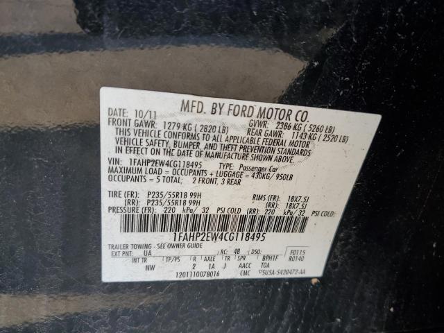 Photo 11 VIN: 1FAHP2EW4CG118495 - FORD TAURUS 