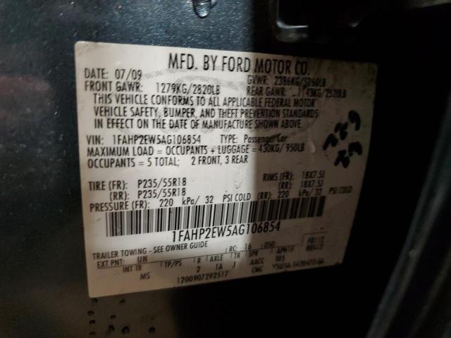 Photo 11 VIN: 1FAHP2EW5AG106854 - FORD TAURUS SEL 