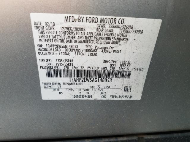 Photo 9 VIN: 1FAHP2EW5AG148053 - FORD TAURUS 