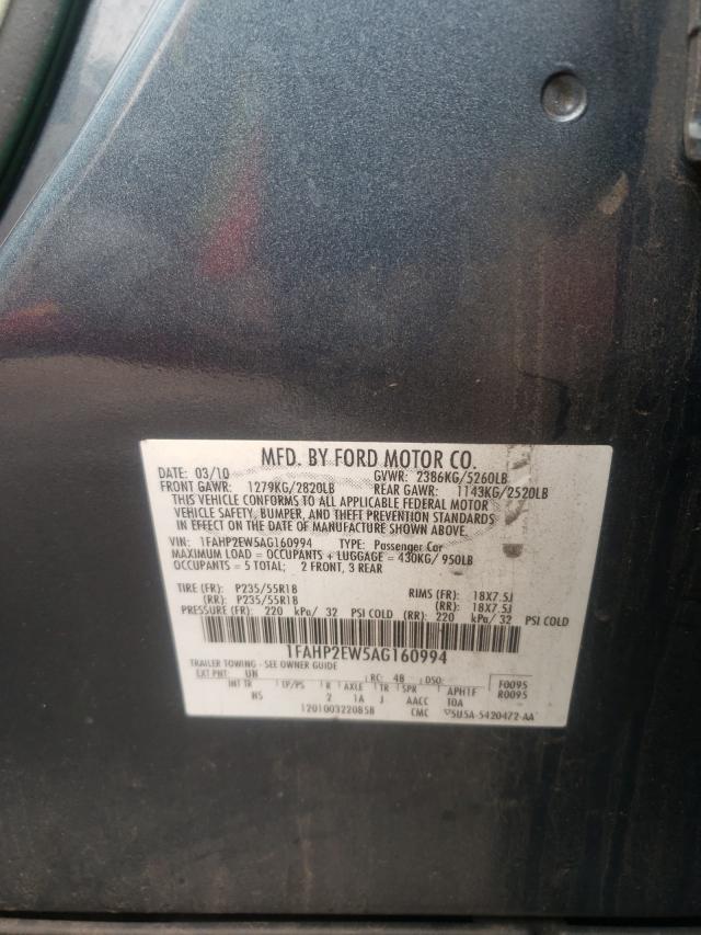 Photo 9 VIN: 1FAHP2EW5AG160994 - FORD TAURUS SEL 