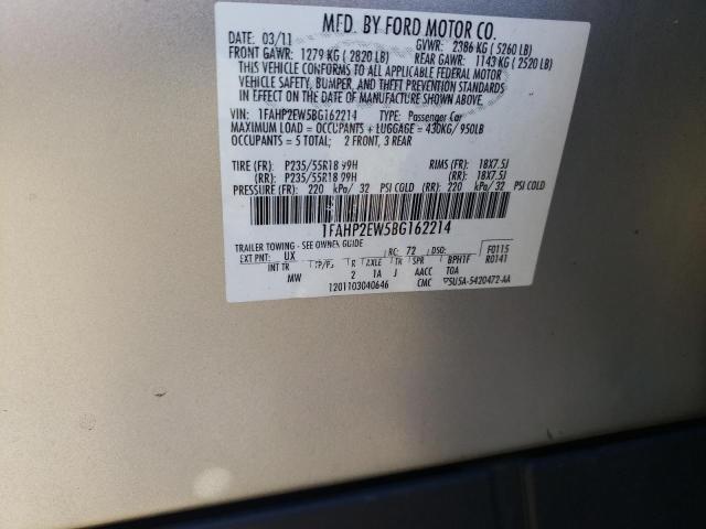 Photo 9 VIN: 1FAHP2EW5BG162214 - FORD TAURUS SEL 