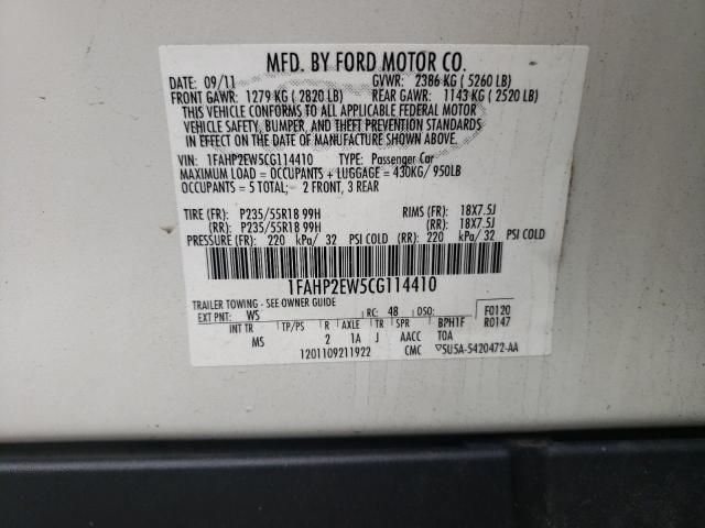 Photo 11 VIN: 1FAHP2EW5CG114410 - FORD TAURUS SEL 