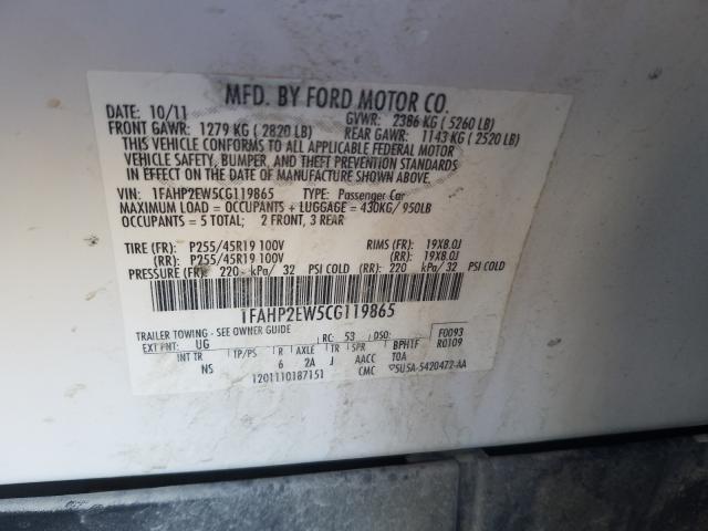 Photo 9 VIN: 1FAHP2EW5CG119865 - FORD TAURUS SEL 