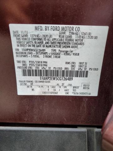 Photo 9 VIN: 1FAHP2EW5CG126489 - FORD TAURUS SEL 