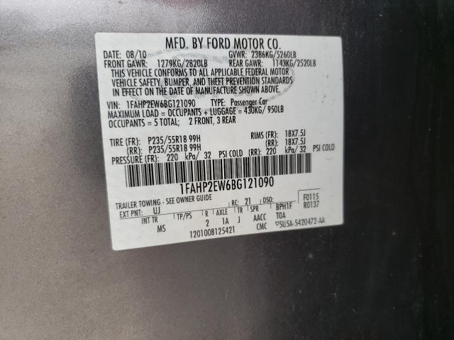 Photo 9 VIN: 1FAHP2EW6BG121090 - FORD TAURUS SEL 