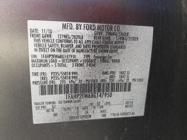 Photo 9 VIN: 1FAHP2EW6BG147950 - FORD TAURUS 