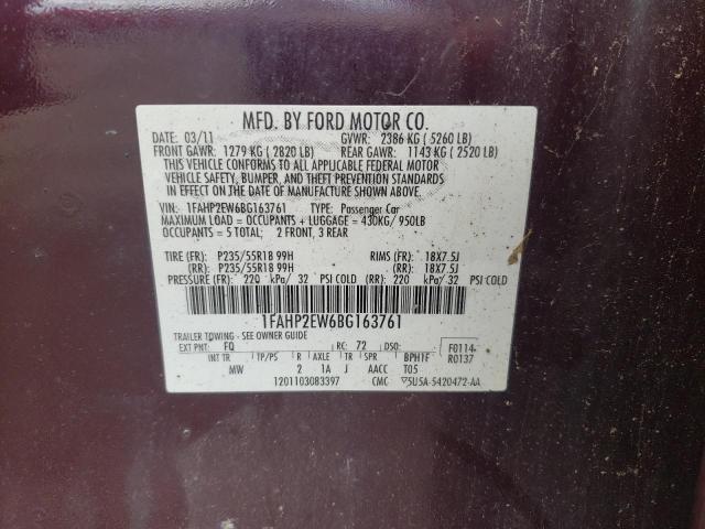 Photo 11 VIN: 1FAHP2EW6BG163761 - FORD TAURUS SEL 