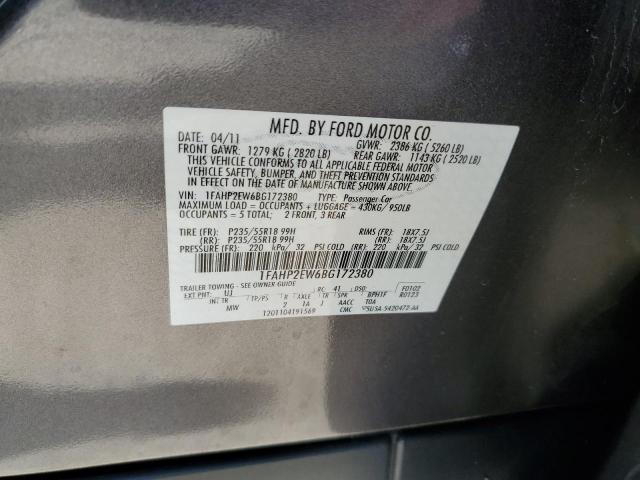 Photo 11 VIN: 1FAHP2EW6BG172380 - FORD TAURUS SEL 