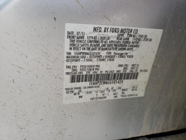 Photo 9 VIN: 1FAHP2EW6CG101424 - FORD TAURUS SEL 