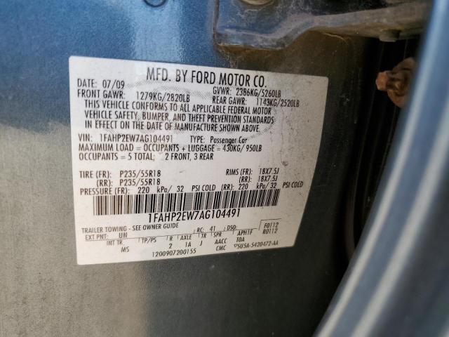 Photo 11 VIN: 1FAHP2EW7AG104491 - FORD TAURUS SEL 