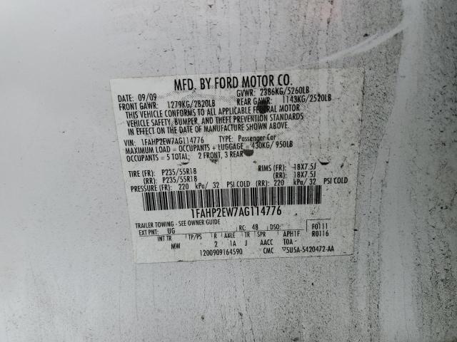 Photo 11 VIN: 1FAHP2EW7AG114776 - FORD TAURUS SEL 