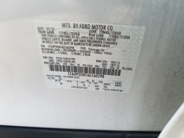 Photo 9 VIN: 1FAHP2EW7AG160298 - FORD TAURUS SEL 