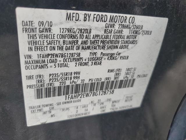 Photo 12 VIN: 1FAHP2EW7BG128758 - FORD TAURUS SEL 