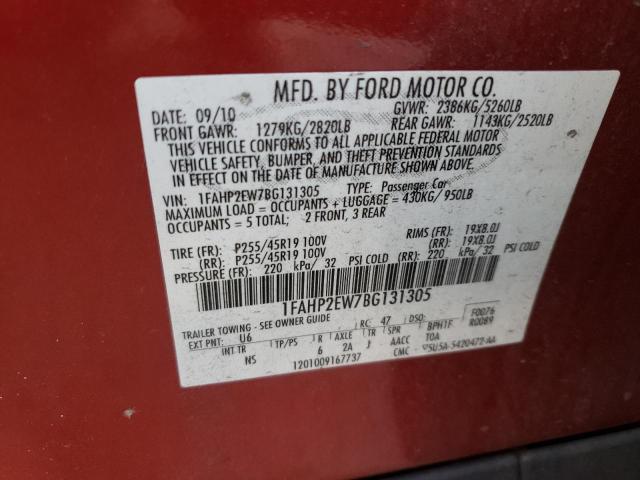 Photo 9 VIN: 1FAHP2EW7BG131305 - FORD TAURUS SEL 