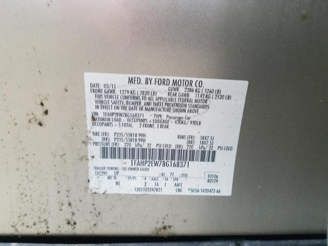 Photo 9 VIN: 1FAHP2EW7BG168371 - FORD TAURUS SEL 